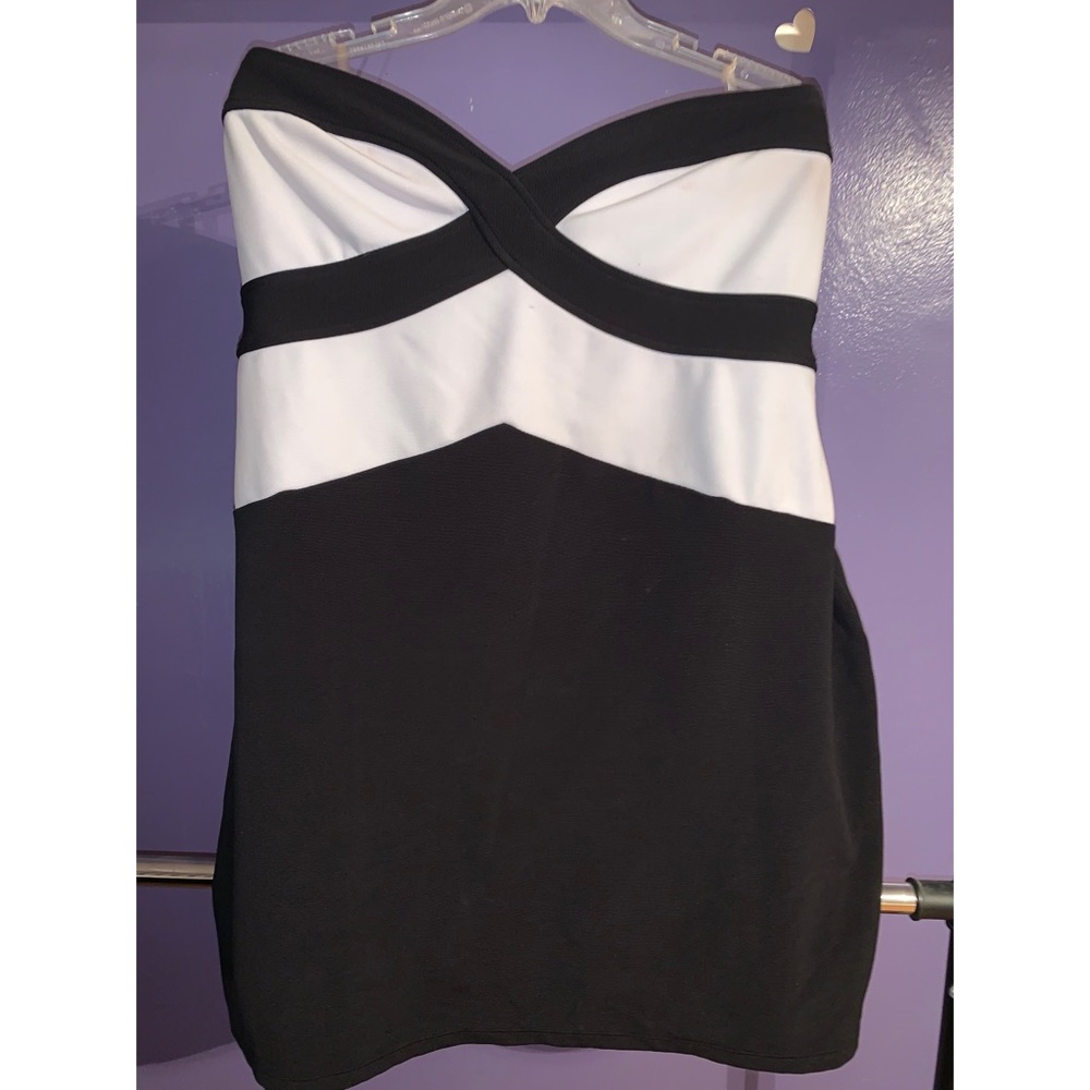 Black & White Strapless Dress